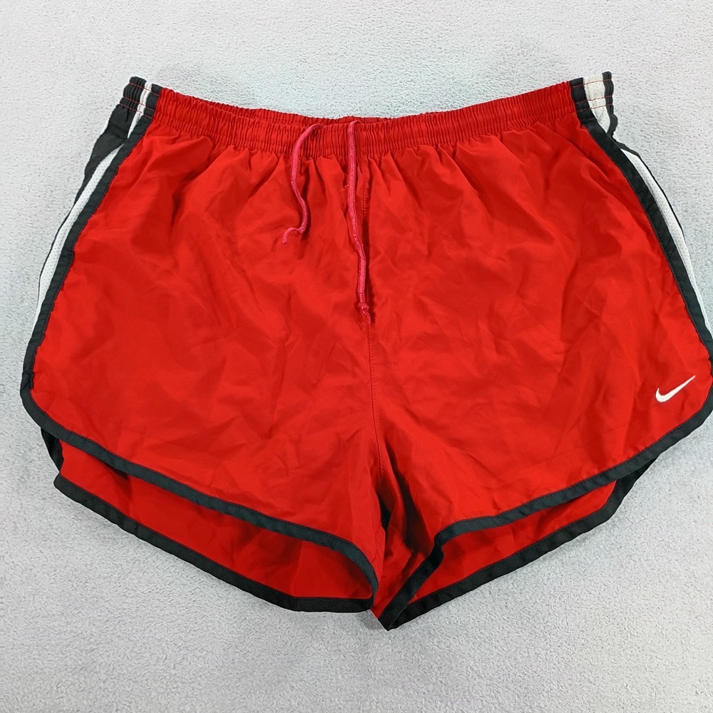 Nike Mens Fit Dry Running Shorts Red Large Built-in Liner Drawstring